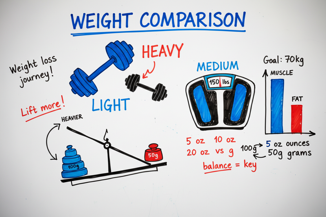 Whiteboard with weight measurements and scales - drop spindle weight comparison guide
