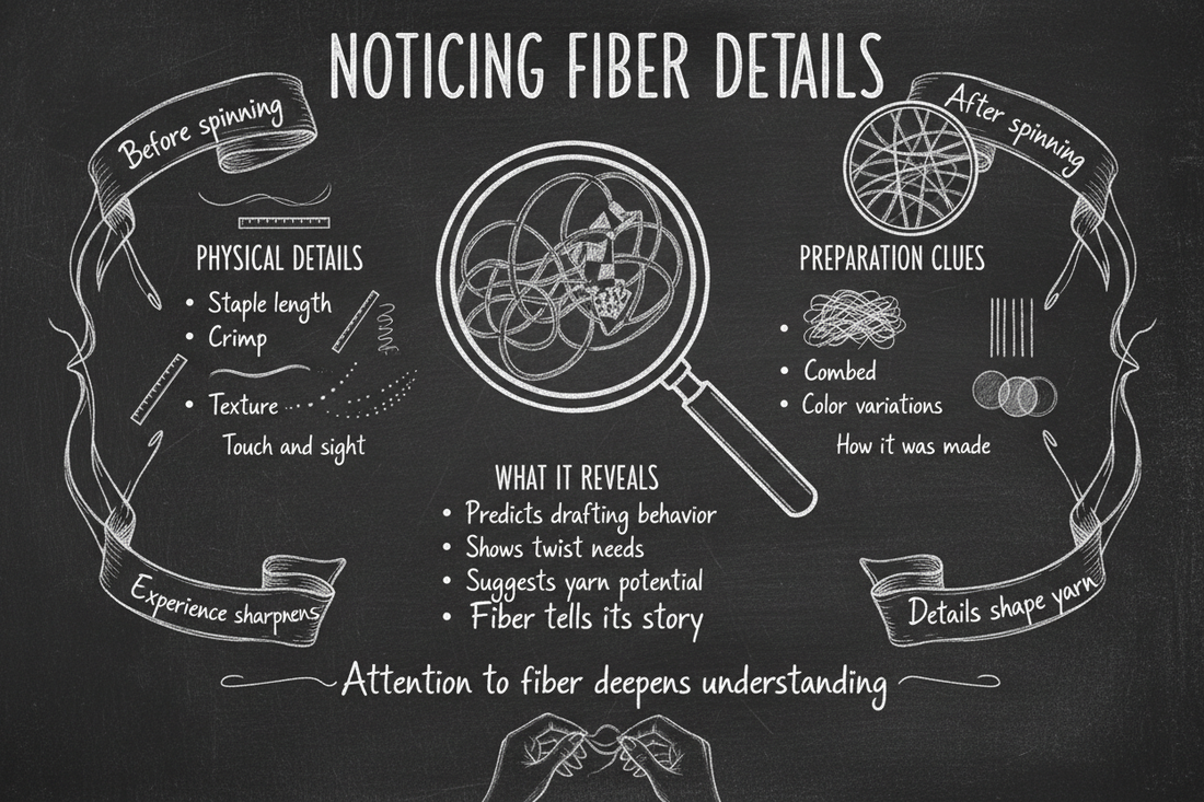 Blackboard diagram showing noticing fiber details