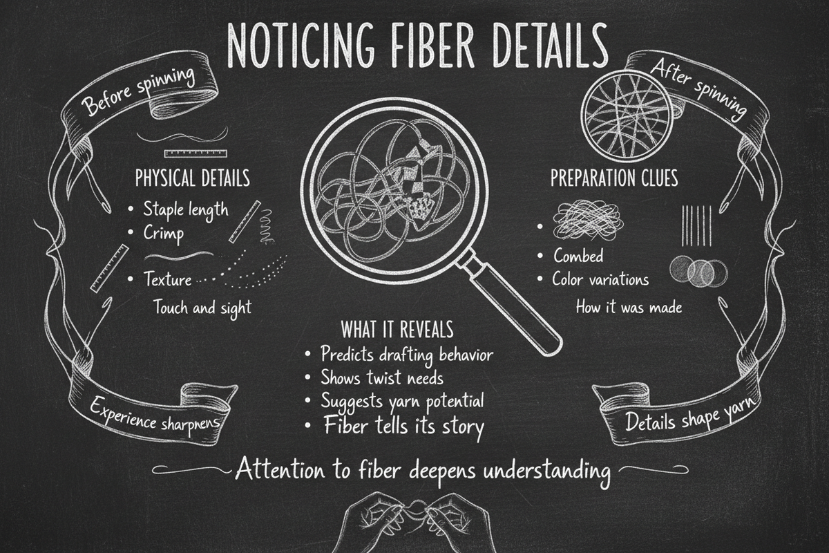 Blackboard diagram showing noticing fiber details