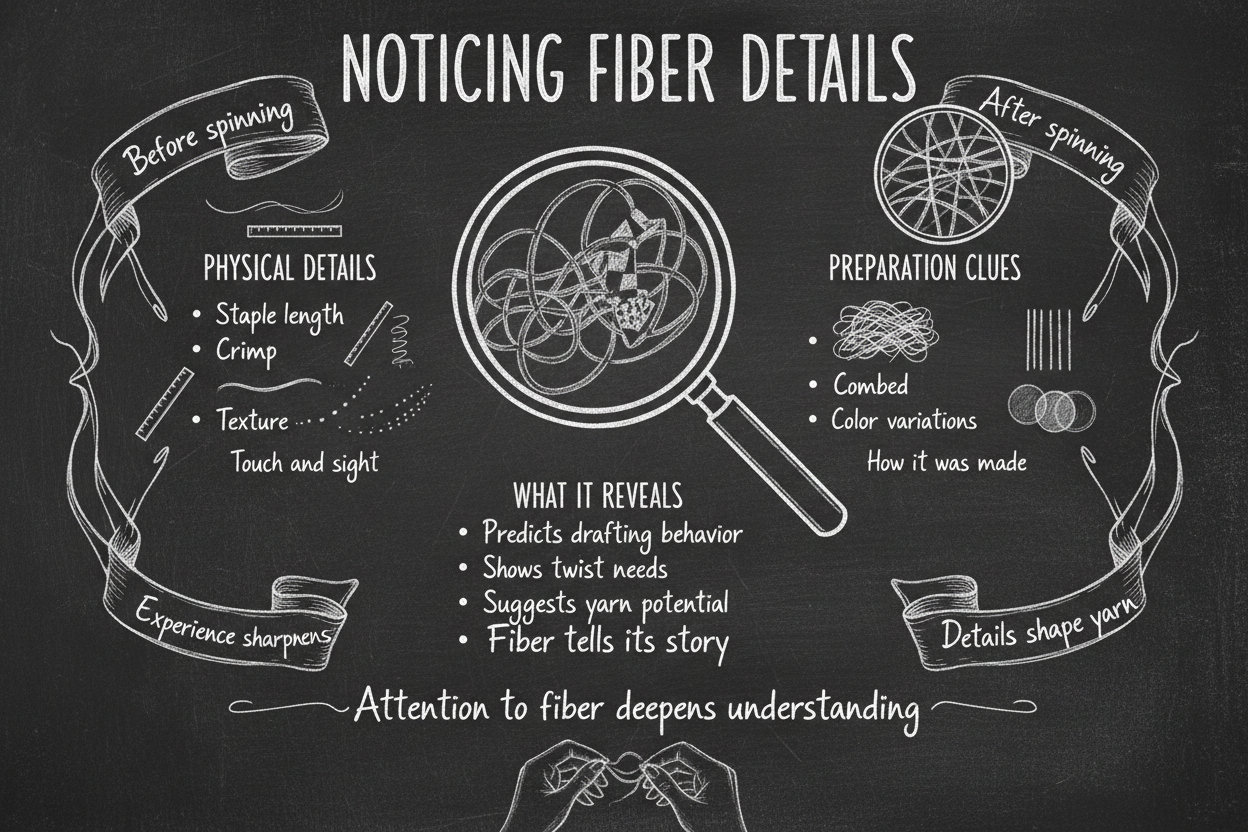 Blackboard diagram showing noticing fiber details