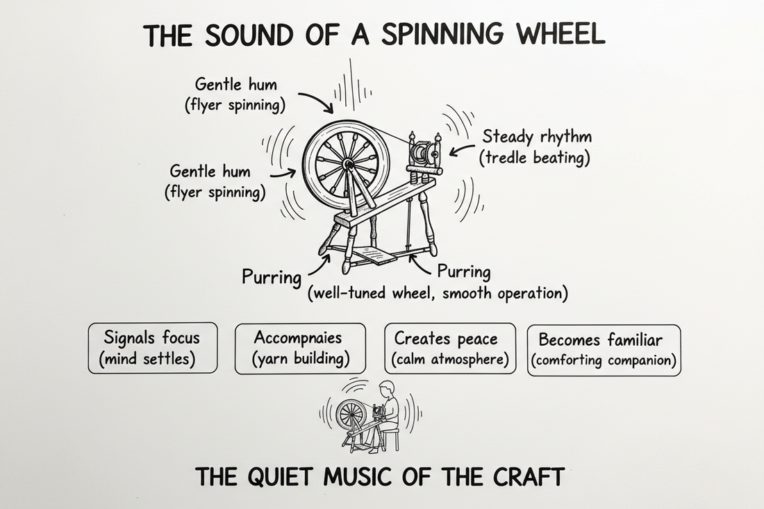 Whiteboard diagram showing the possible sounds of a spinning wheel