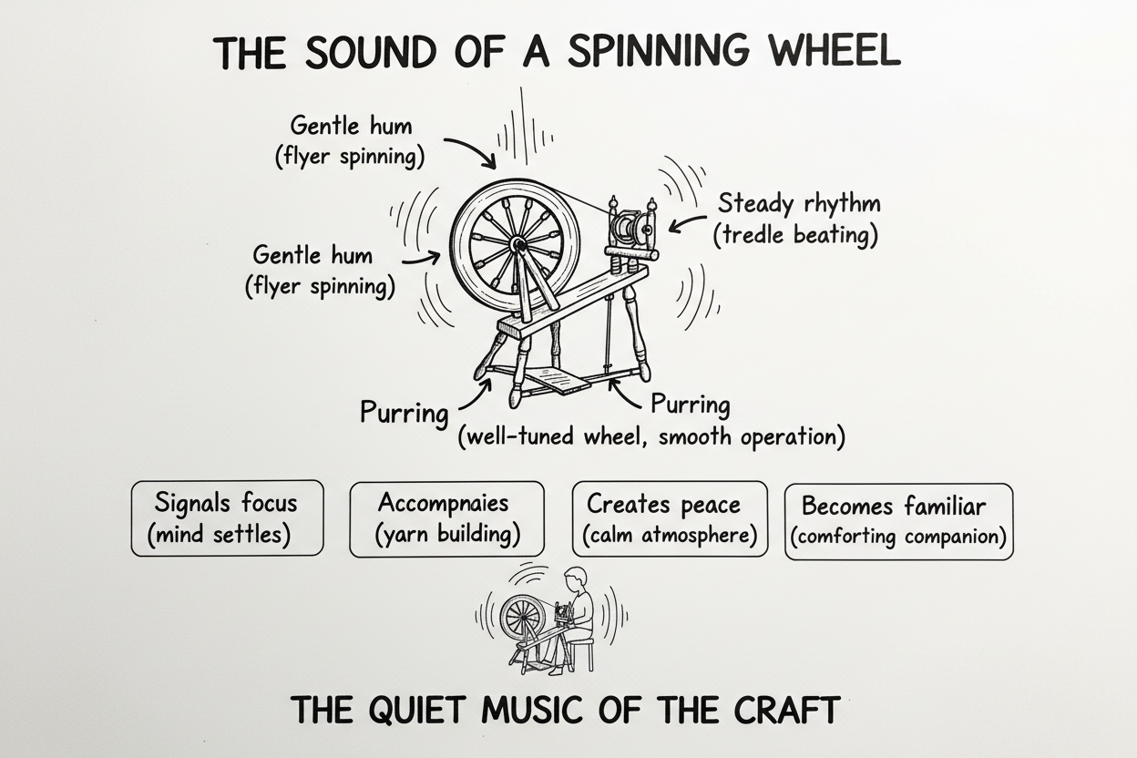 Whiteboard diagram showing the possible sounds of a spinning wheel
