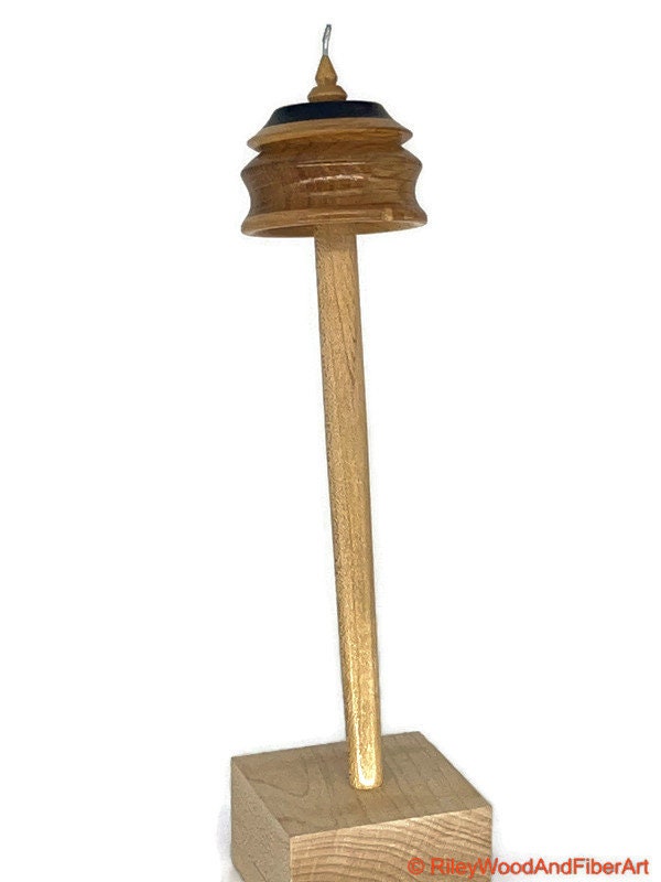 Top Whorl Drop Spindle - Walnut, Maple & White Oak - 45g Made by Riley Wood and Fiber Art