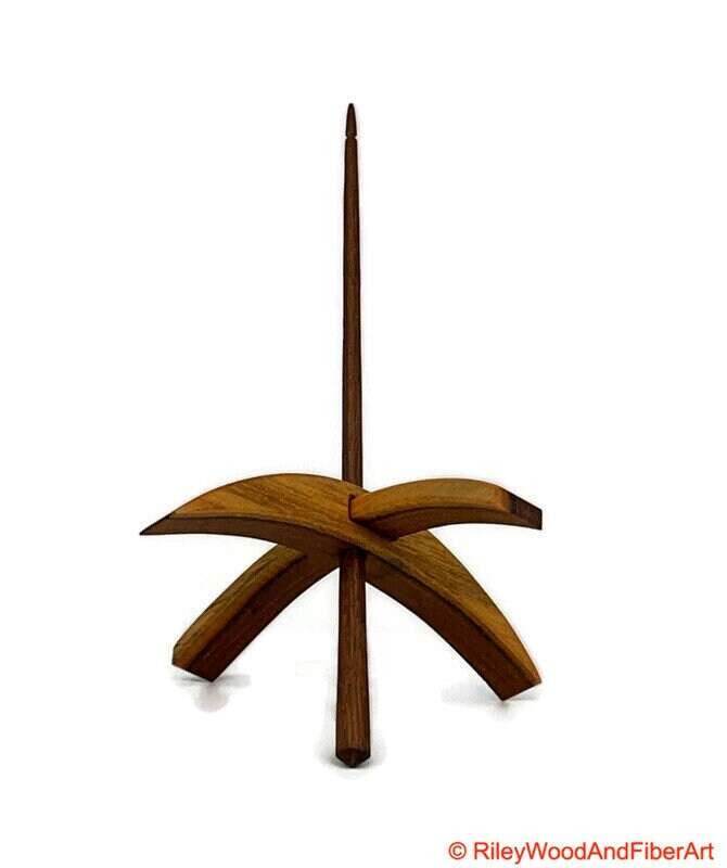 Mega Turkish Drop Spindle - Teak Whorl with Walnut Shaft made by Riley Wood and Fiber Art