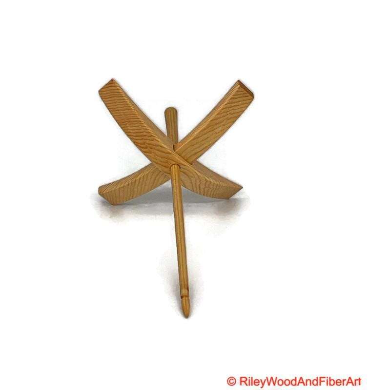 Mega Turkish Drop Spindle - Sitka Spruce Whorl with Maple Shaft made by Riley Wood and Fiber Art