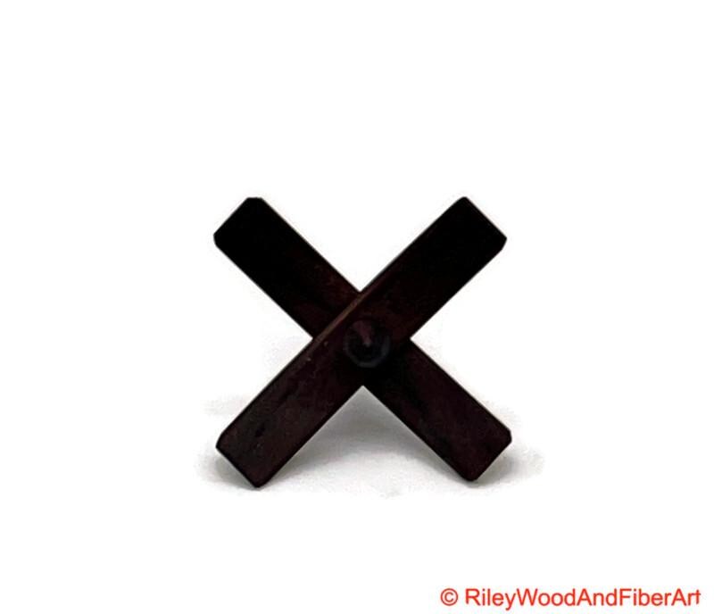 Mini Turkish Drop Spindle - Walnut Whorl with Jobillo Shaft on white background