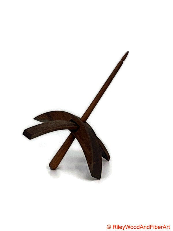 Medium Turkish Drop Spindle - Walnut Whorl with Walnut Shaft made by Riley Wood and Fiber Art