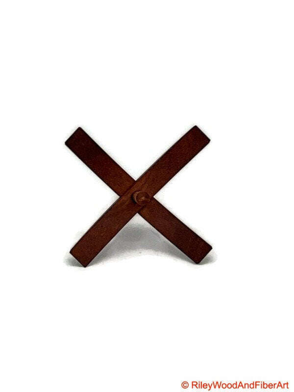 Medium Turkish Drop Spindle - Makore Whorl with Cherry Shaft made by Riley Wood and Fiber Art