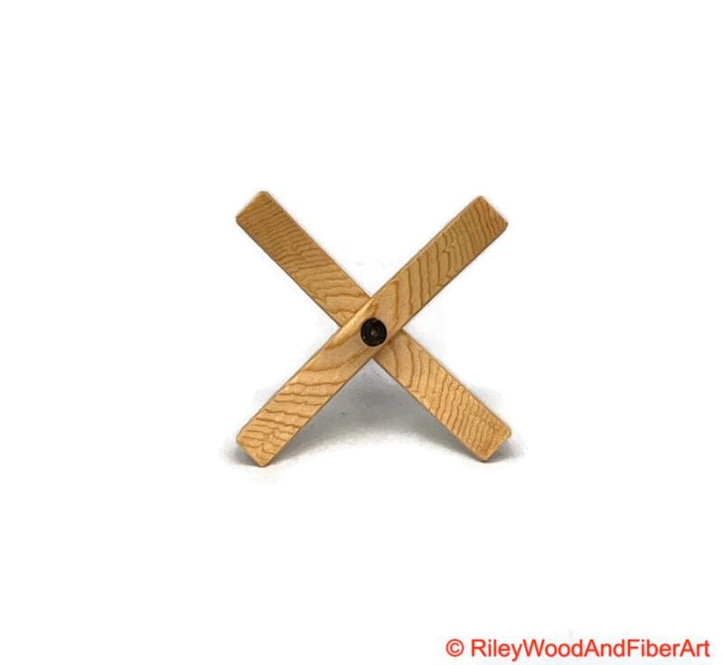 Medium Turkish Drop Spindle - Sitka Spruce Whorl with Walnut Shaft made by Riley Wood and Fiber Art