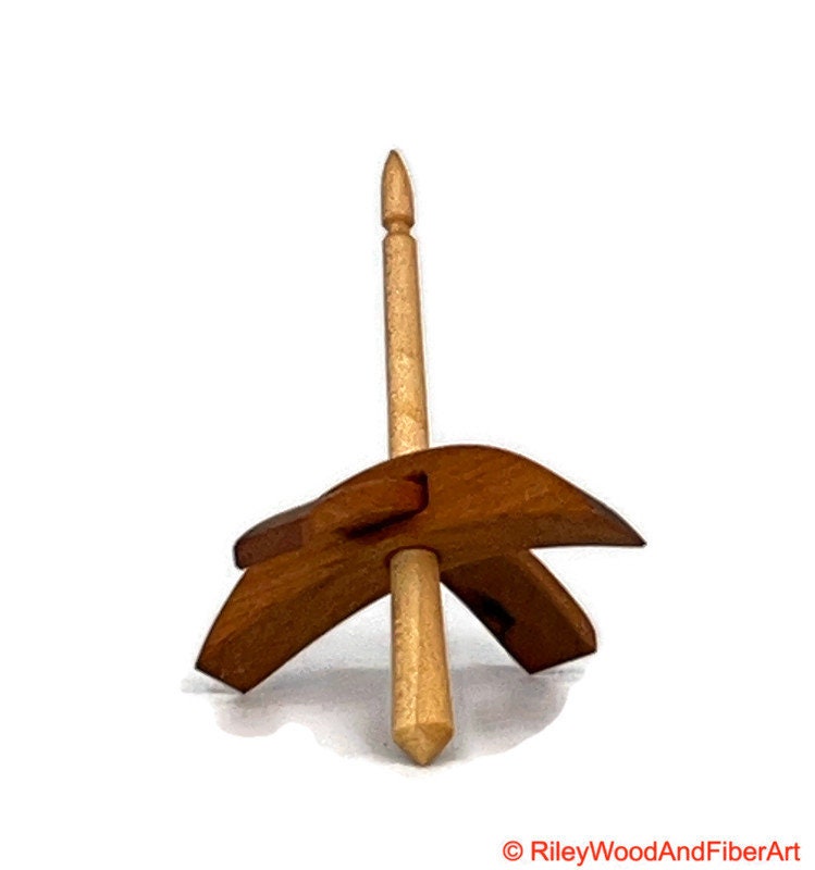 Mini Turkish Drop Spindle - Cherry Whorl with Apple Shaft made by Riley Wood and Fiber Art