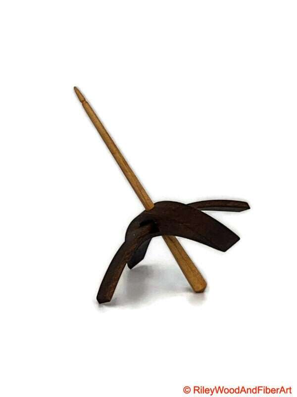Medium Turkish Drop Spindle - Walnut Whorl with Maple Shaft made by Riley Wood and Fiber Art