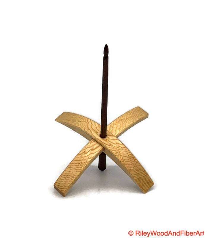 Mega Turkish Drop Spindle - Sitka Spruce Whorl with Walnut Shaft made by Riley Wood and Fiber Art
