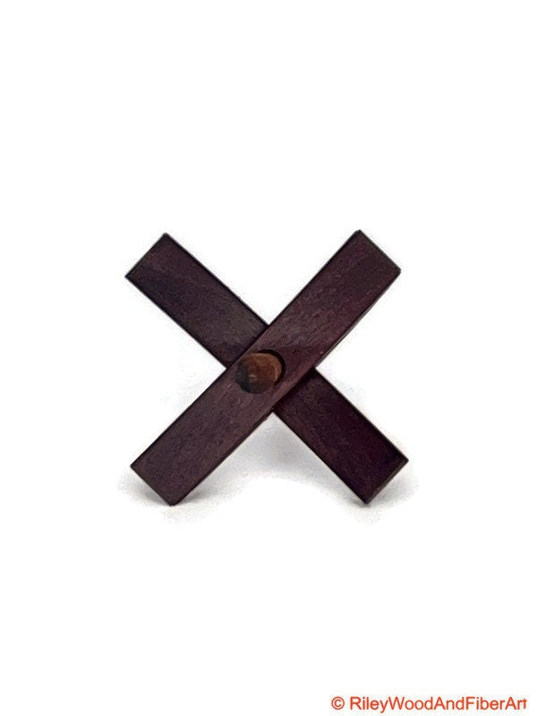 Mini Turkish Drop Spindle - Purple Heart Whorl with Jobillo Shaft on white background