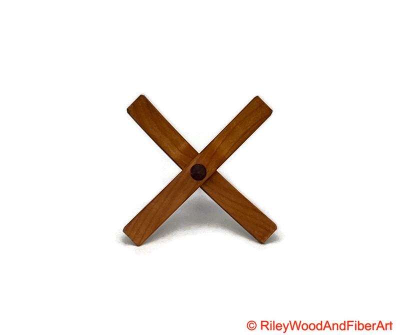 Medium Turkish Drop Spindle - Alder Whorl with Purple Heart Shaft made by Riley Wood and Fiber Art