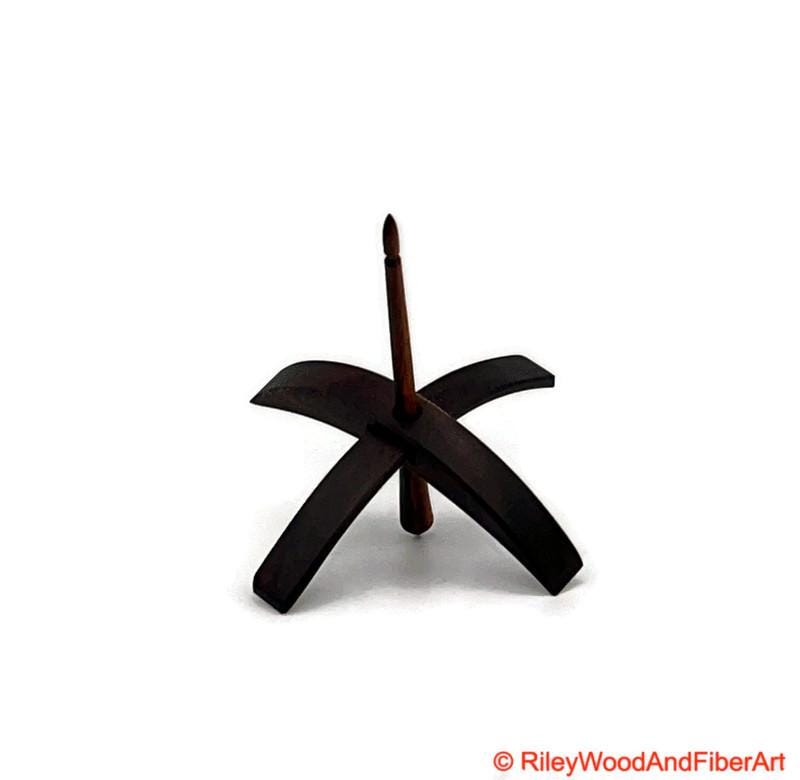 Medium Turkish Drop Spindle - Walnut Whorl with Jobillo Shaft made by Riley Wood and Fiber Art