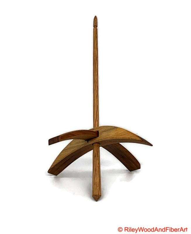 Mega Turkish Drop Spindle - Teak Whorl with White Oak Shaft made by Riley Wood and Fiber Art