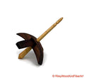 Mini Turkish Drop Spindle - Walnut Whorl with Curly Maple Shaft on white background