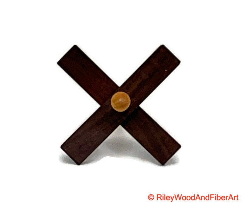 Mini Turkish Drop Spindle - Pau Ferro Whorl with Maple Shaft made by Riley Wood and Fiber Art