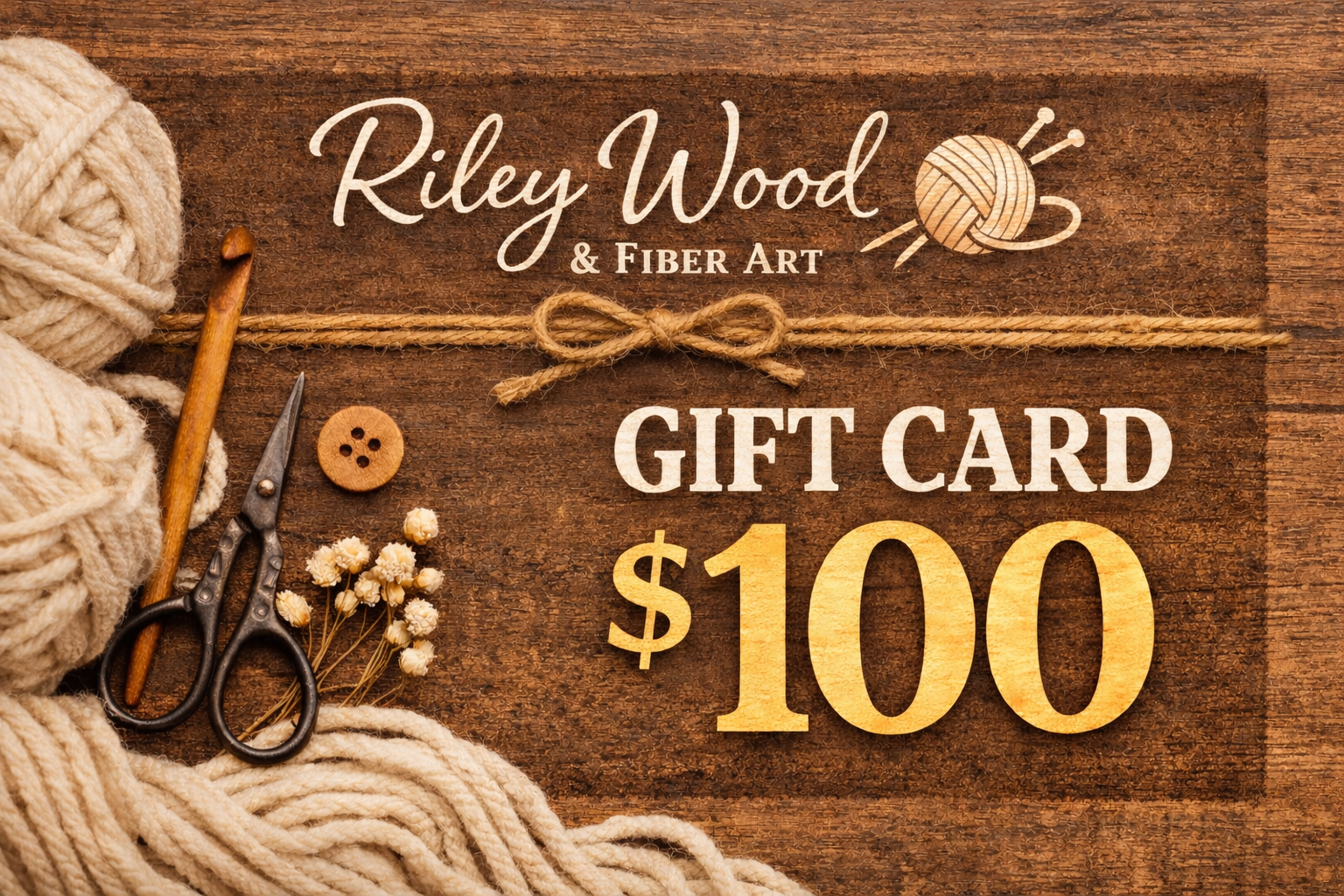 Riley Wood and Fiber Art Gift Card $100.00 Made by Riley Wood and Fiber Art