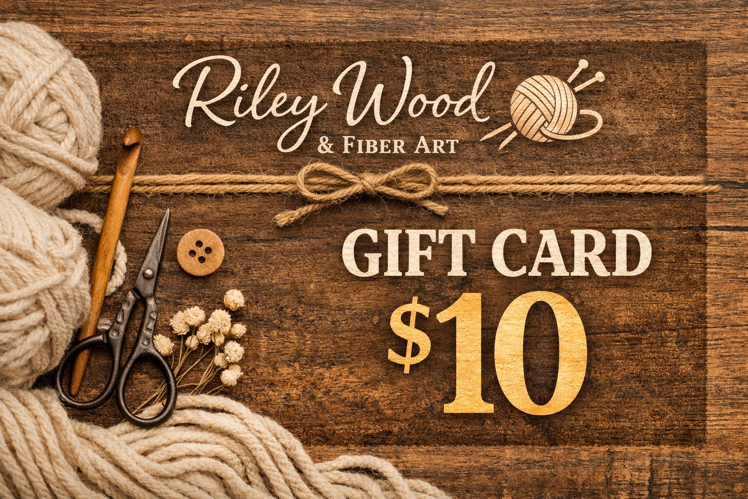 Riley Wood and Fiber Art Gift Card $10.00 Made by Riley Wood and Fiber Art