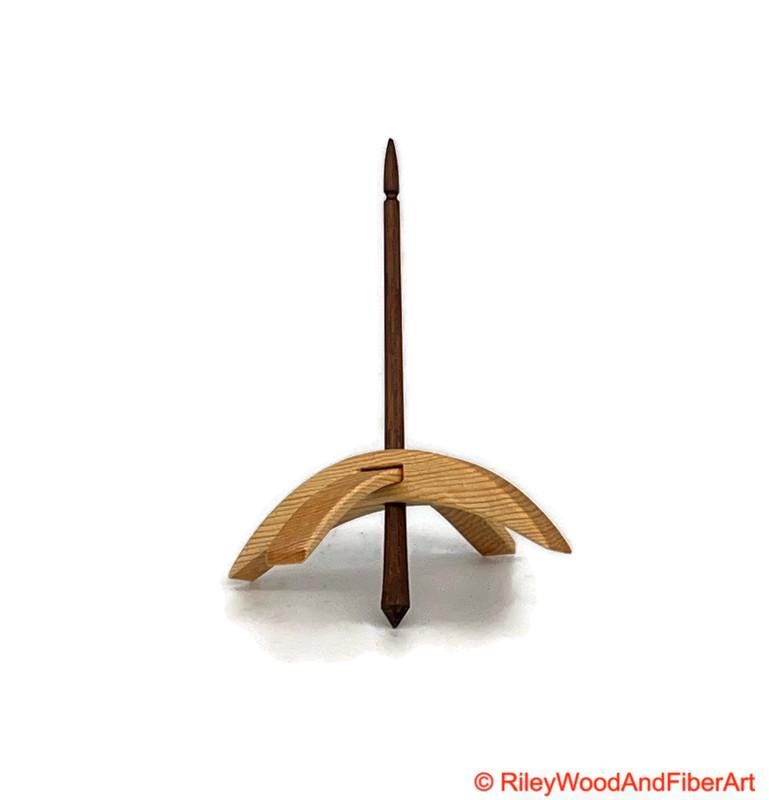 Medium Turkish Drop Spindle - Sitka Spruce Whorl with Walnut Shaft made by Riley Wood and Fiber Art