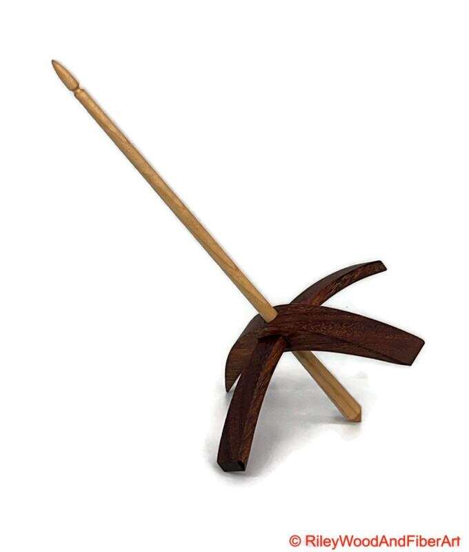 Mega Turkish Drop Spindle - Tzalam Whorl with Maple Shaft made by Riley Wood and Fiber Art