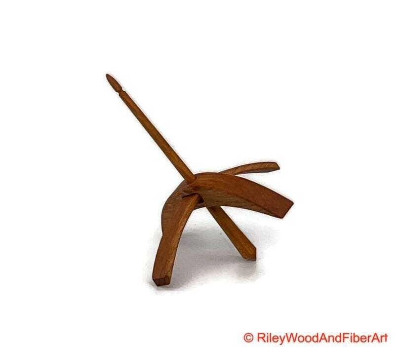 Medium Turkish Drop Spindle - Alder Whorl with Cherry Shaft made by Riley Wood and Fiber Art