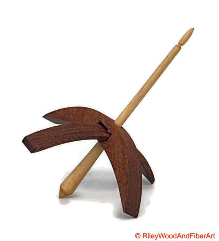Medium Turkish Drop Spindle - Tzalam Whorl with Maple Shaft made by Riley Wood and Fiber Art