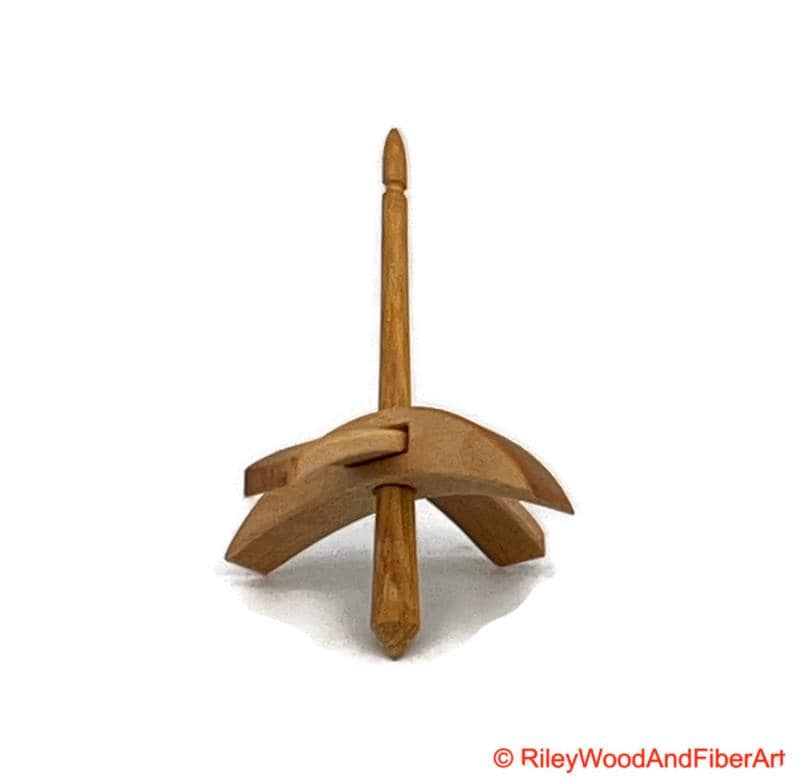 Mini Turkish Drop Spindle - Maple Whorl with Hickory Shaft made by Riley Wood and Fiber Art