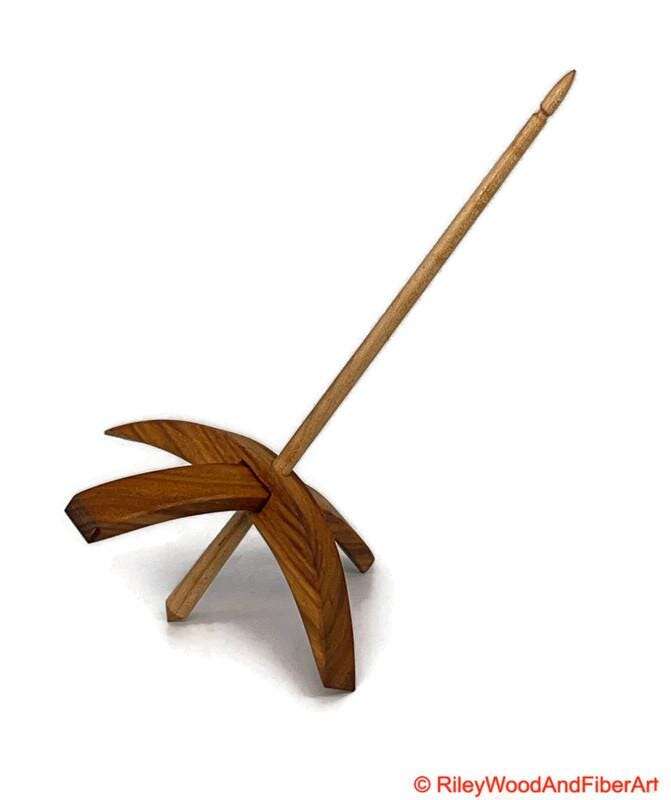 Mega Turkish Drop Spindle - Canary Whorl with Maple Shaft made by Riley Wood and Fiber Art