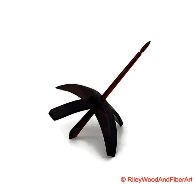 Medium Turkish Drop Spindle - Walnut Whorl with Jobillo Shaft made by Riley Wood and Fiber Art