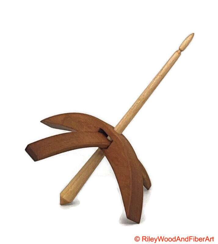 Medium Turkish Drop Spindle - Cherry Whorl with Apple Shaft made by Riley Wood and Fiber Art