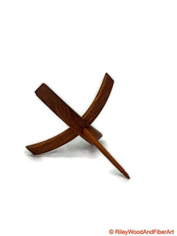 Medium Turkish Drop Spindle - Tzalam Whorl with Cherry Shaft made by Riley Wood and Fiber Art