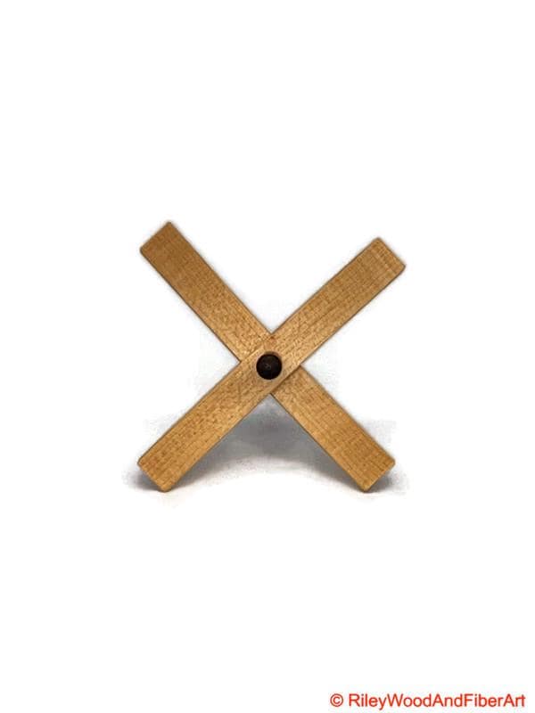 Medium Turkish Drop Spindle - Maple Whorl with Walnut Shaft made by Riley Wood and Fiber Art