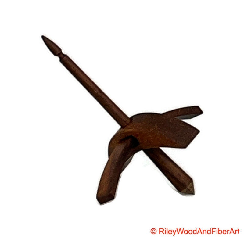 Mini Turkish Drop Spindle - Monkey Pod Whorl with Walnut Shaft made by Riley Wood and Fiber Art
