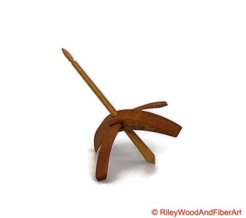 Medium Turkish Drop Spindle - Alder Whorl with Hickory Shaft made by Riley Wood and Fiber Art
