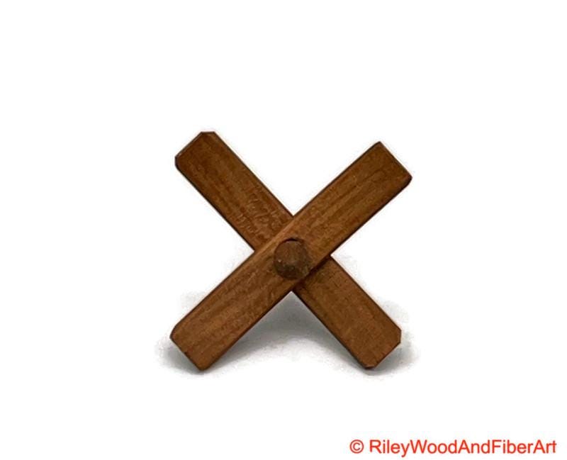 Mini Turkish Drop Spindle - Cherry Whorl with Cherry Shaft on white background