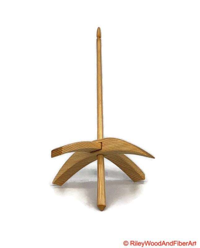 Mega Turkish Drop Spindle - Sitka Spruce Whorl with Maple Shaft made by Riley Wood and Fiber Art