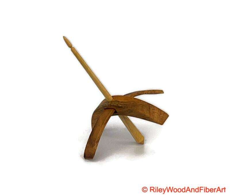 Medium Turkish Drop Spindle - Katalox Sapwood Whorl with Maple Shaft made by Riley Wood and Fiber Art