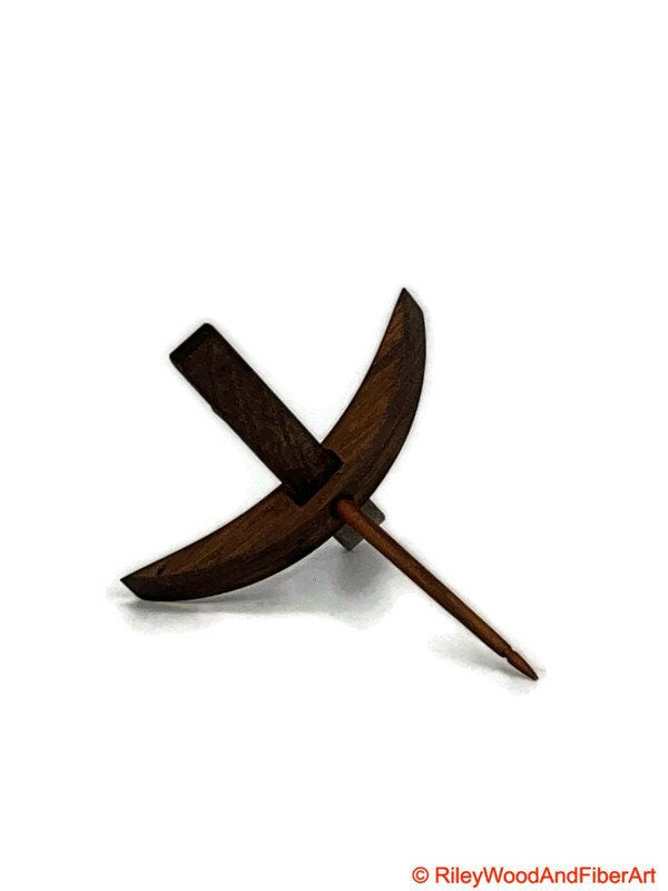 Medium Turkish Drop Spindle - Walnut Whorl with Walnut Shaft made by Riley Wood and Fiber Art