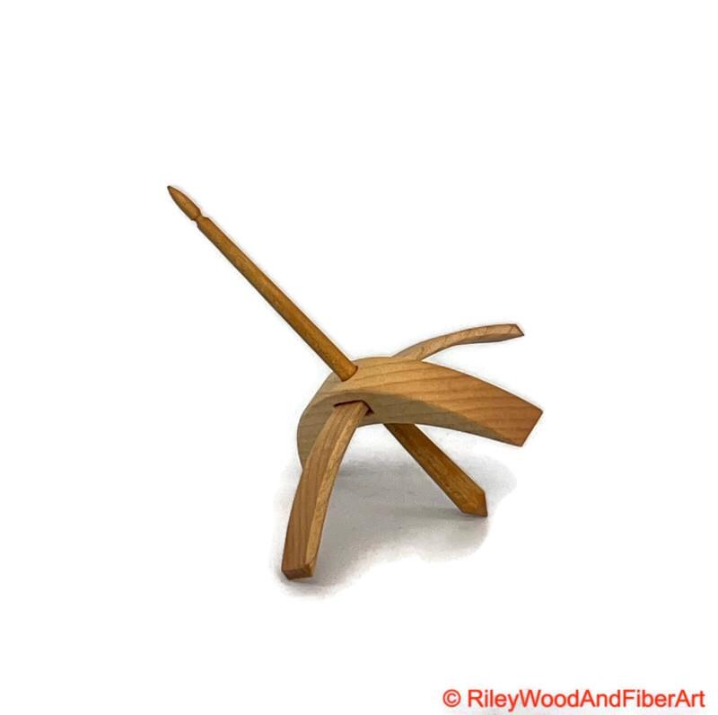 Medium Turkish Drop Spindle - Maple Whorl with Apple Shaft made by Riley Wood and Fiber Art