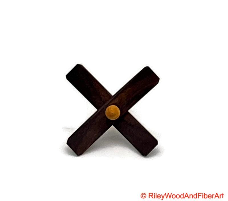Mini Turkish Drop Spindle - Walnut Whorl with Curly Maple Shaft on white background