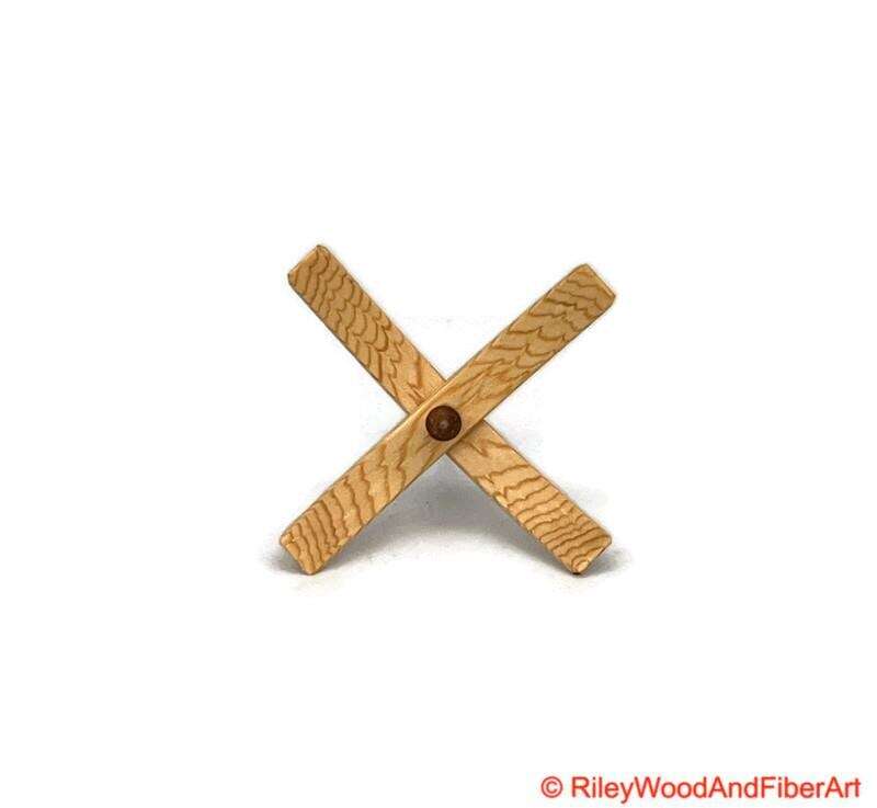 Medium Turkish Drop Spindle - Sitka Spruce Whorl with Cherry Shaft made by Riley Wood and Fiber Art