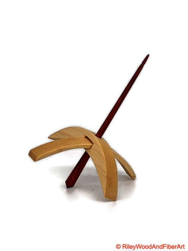 Medium Turkish Drop Spindle - Maple Whorl with Red Heart Shaft made by Riley Wood and Fiber Art