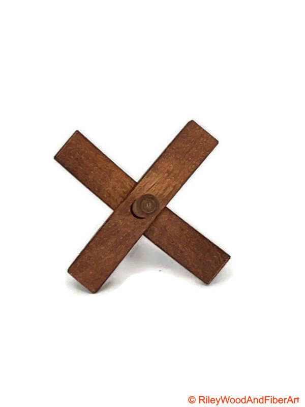 Mini Turkish Drop Spindle - Tzalam Whorl with Maple Heartwood Shaft Made by Riley Wood and Fiber Art