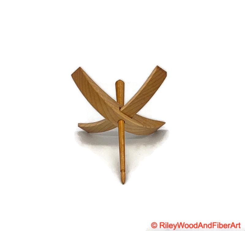 Medium Turkish Drop Spindle - Maple Whorl with Apple Shaft made by Riley Wood and Fiber Art