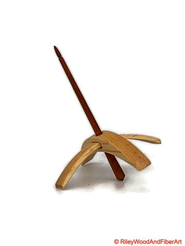 Medium Turkish Drop Spindle - Maple Whorl with Cherry Shaft made by Riley Wood and Fiber Art