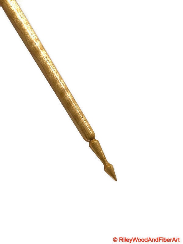 Top Whorl Drop Spindle - Maple & Walnut - Curly Maple Shaft - 35g on white background
