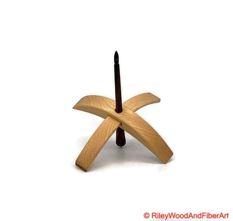 Medium Turkish Drop Spindle - Maple Whorl with Jobillo Shaft made by Riley Wood and Fiber Art