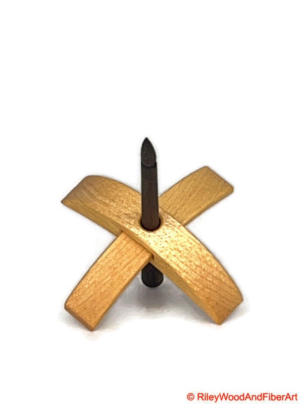 Mini Turkish Drop Spindle - Maple Whorl with Walnut Shaft made by Riley Wood and Fiber Art